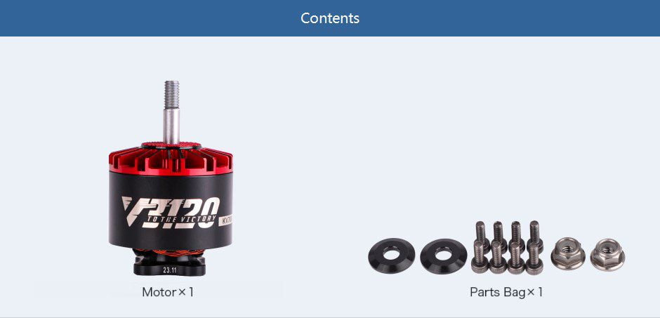 T-motor V3120 KV500 مشخصات موتور براشلس