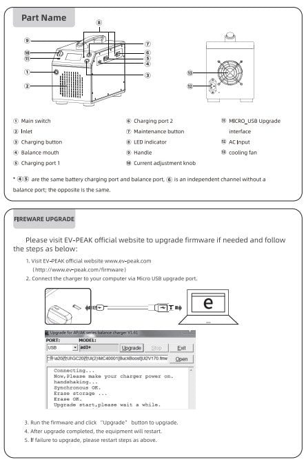 شارژر هوشمند 4 کانال EV-PEAK U6Q 3000W 60A-3