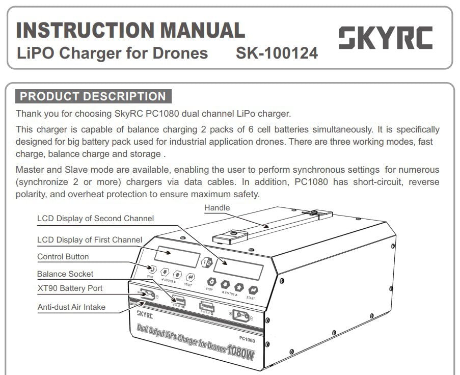 شارژر هوشمند SKYRC PC1080W-1