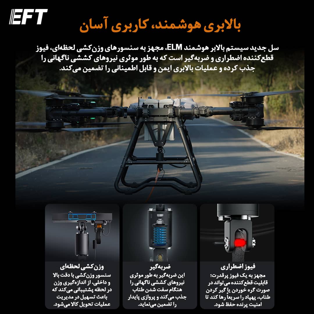 بالابری هوشمند در پهپاد EFT D100