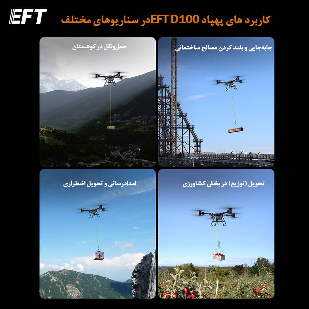 کاربرد های پهپاد EFT D100_